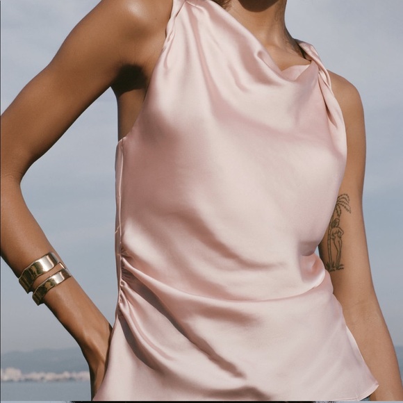Zara Tops - ZARA pink satin top (small)